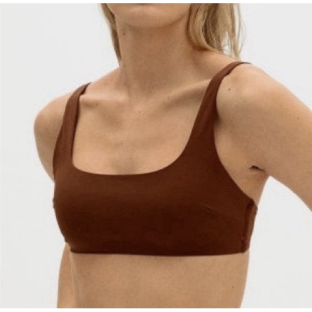 XXL Everlane The Square-Neck Bikini Top Swim Beach Brown